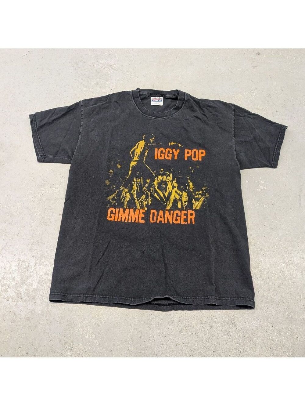 Vintage Y2K Iggy Pop Gimmie Danger Faded Black T-shirt